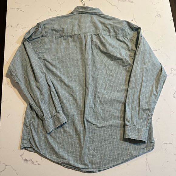 Cinch Patterned Button Up Dress Shirt Green Sz Large - Picture 4 of 6